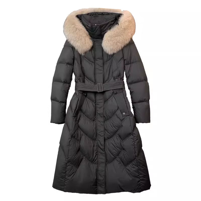 Dameskleding Hoogwaardige vossenbontkraag Warme jas jas_voghion.com