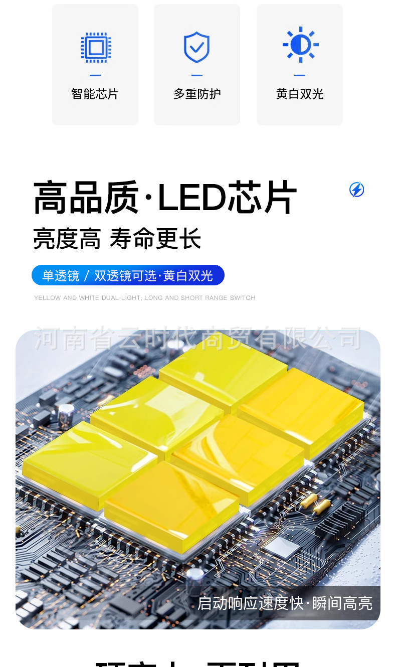 Led Motorcycle Spotlight Single/Double Bulb Waterbird Motorcycle Electric Vehicle Headlight Modified Led Light