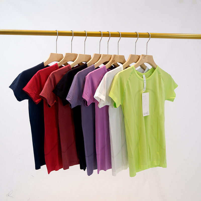 Summer New 2.0 Slim-fit Sports Breathable Thin Quick-drying Casual Outdoor High Elastic Yoga Slimming Short-sleeved T-knit