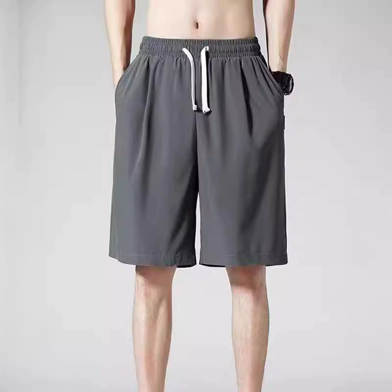 Men's silk sports summer shorts, trousers for leisure, American style, loose fit
