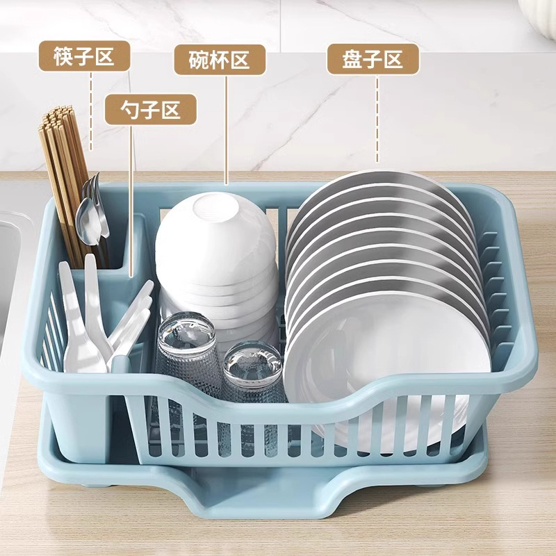 キッチンシンク排水ボウルラック食器排水バスケットボウルと箸収納ラック多機能二層食器洗い収納バスケット|undefined