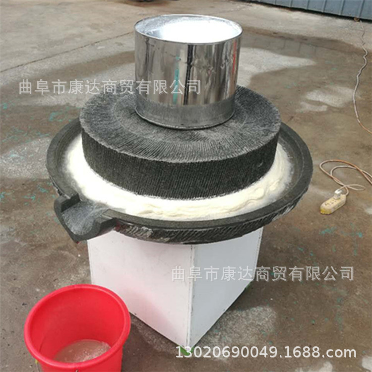 电动石碾碾谷子机器 小型研磨芝麻酱设备 家用电石磨设备 磨面粉
