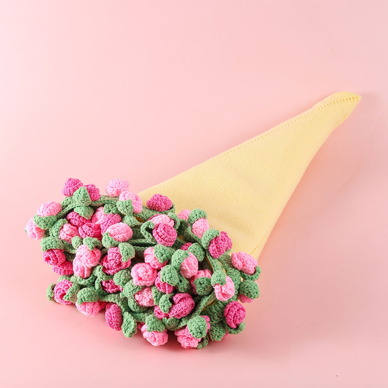 ブランケット完成品 バラの花束ブランケット インスタイル手編み 小紅書推奨 小ロット対応 外国貿易|undefined