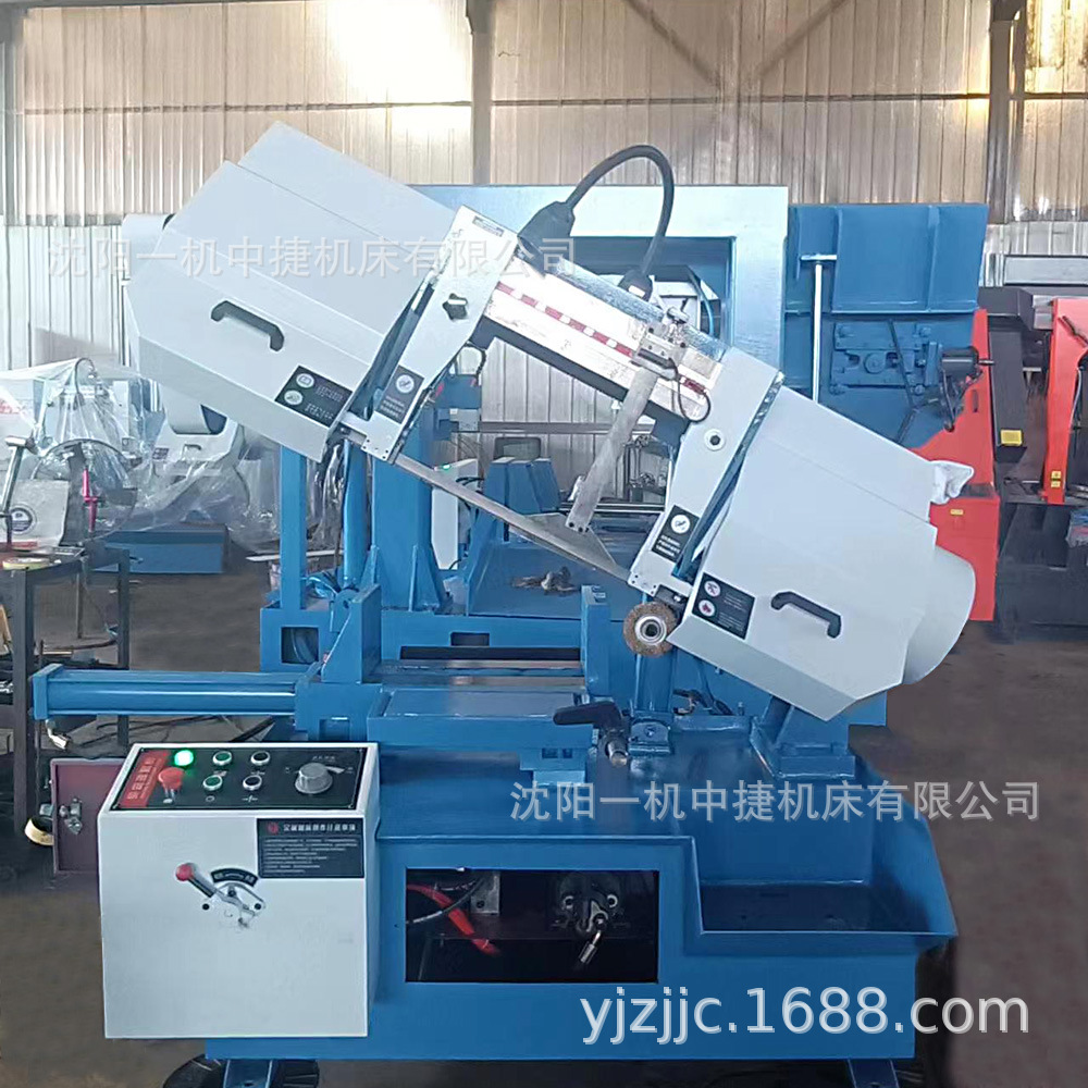 沈阳一机金属带锯床GB4028X 液压半自动45度转角钢材斜角切割机床
