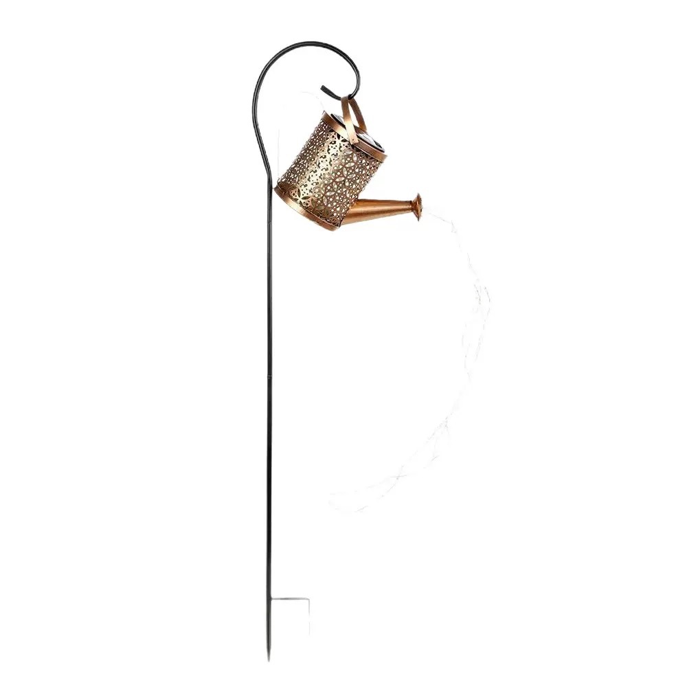 Lámparas solares de hervidor de agua al aire libre, impermeables y huecas, lámparas de césped insertadas en el suelo, lámparas de ducha de agua corriente, decoración del paisaje del jardín