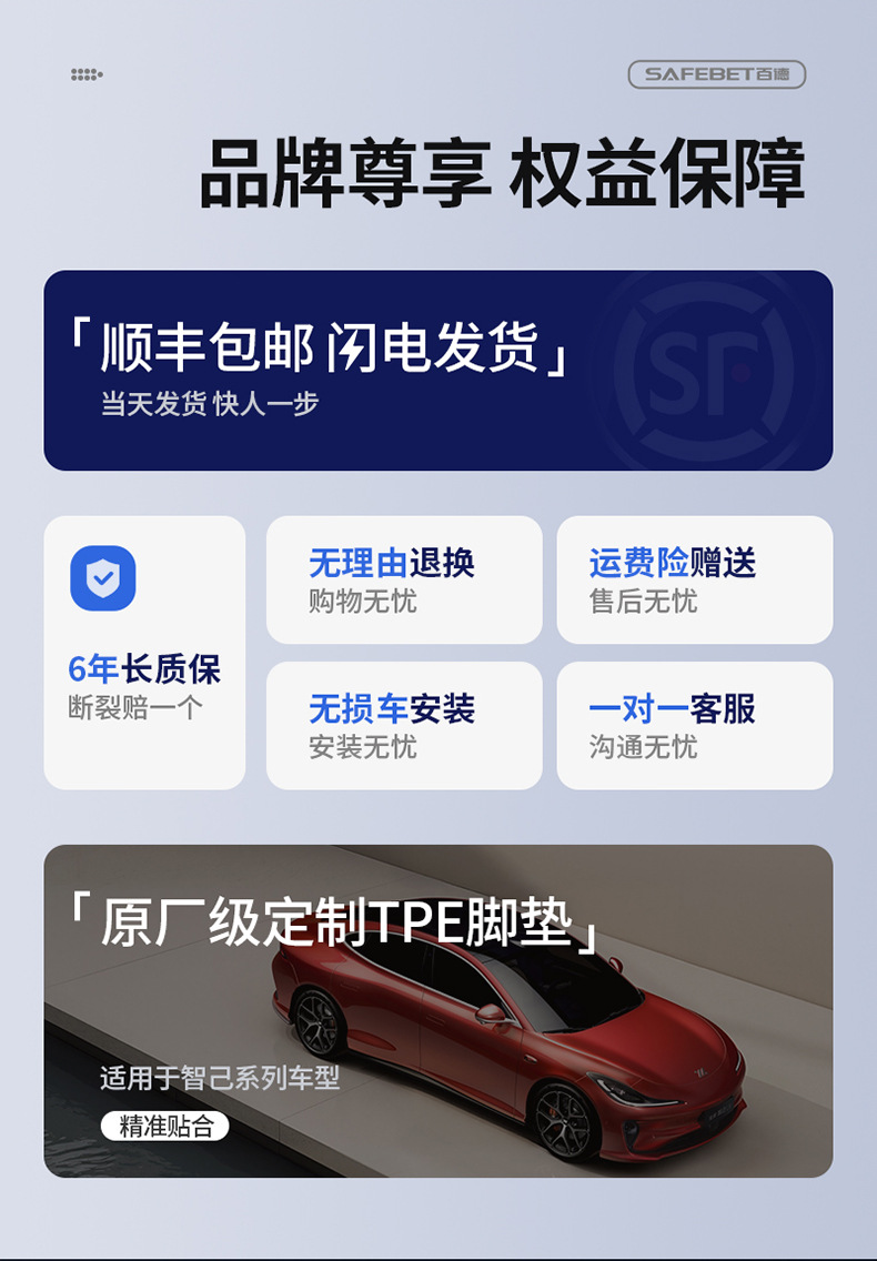 Suitable for the New Zhiji L6 Ls6 Ls8 Ls9, All-Weather Tpe Car Trunk Mat and Vehicle Accessories