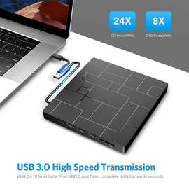 7合1多功能 外置光驱电脑usb光盘驱动器超薄移动刻录机可读写光盘