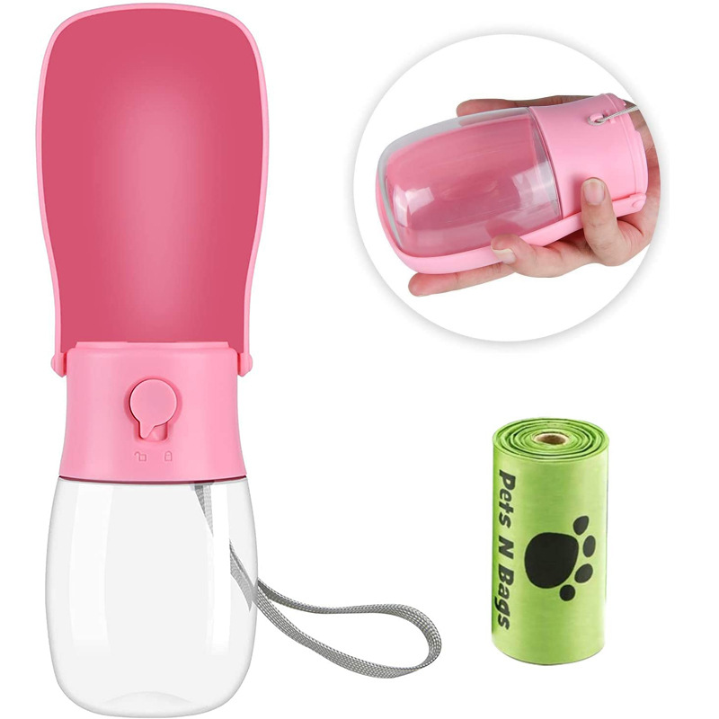 Amazon popular suministros para mascotas plegable taza de beber mascota portátil 300ml plegable taza bolsa de basura traje