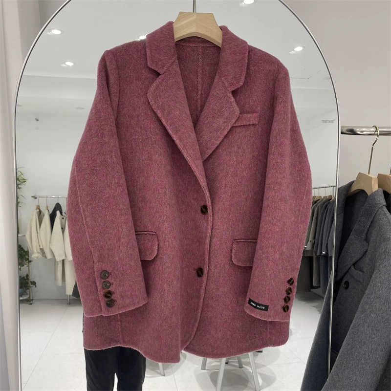 Двустороннее шерстяное пальто, зимний классический костюм, стиль Chanel