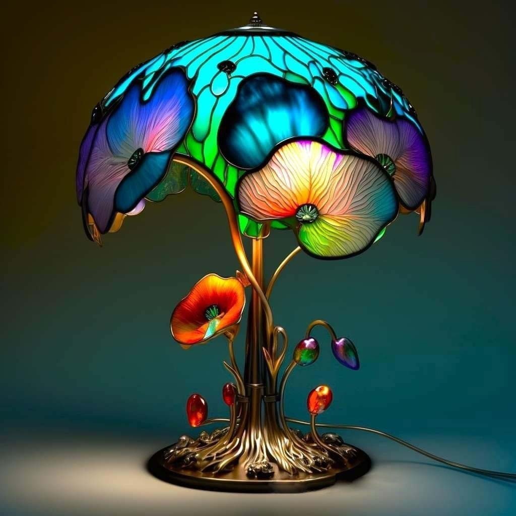 tained Glass Plant Series Table Lamp tained-glass-plant-series-table-lamp