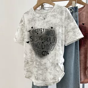 Футболка женская plus size оверсайз свободного кроя, летняя, размеры до 4XL