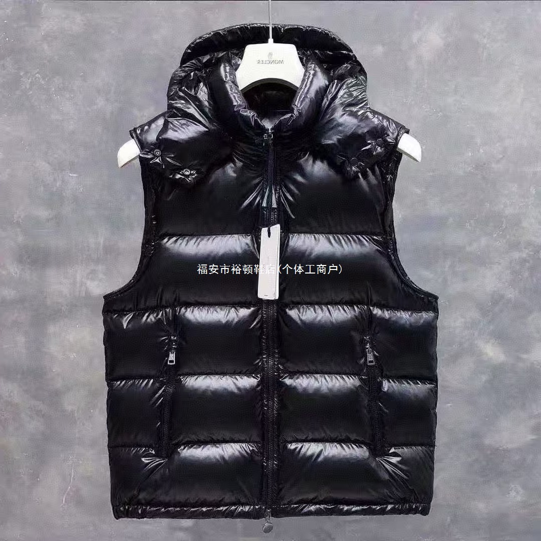 2024 Winter New Mengjia Classic Hooded Glossy Vest Couple Style Warm Jacket Top Trendy Black