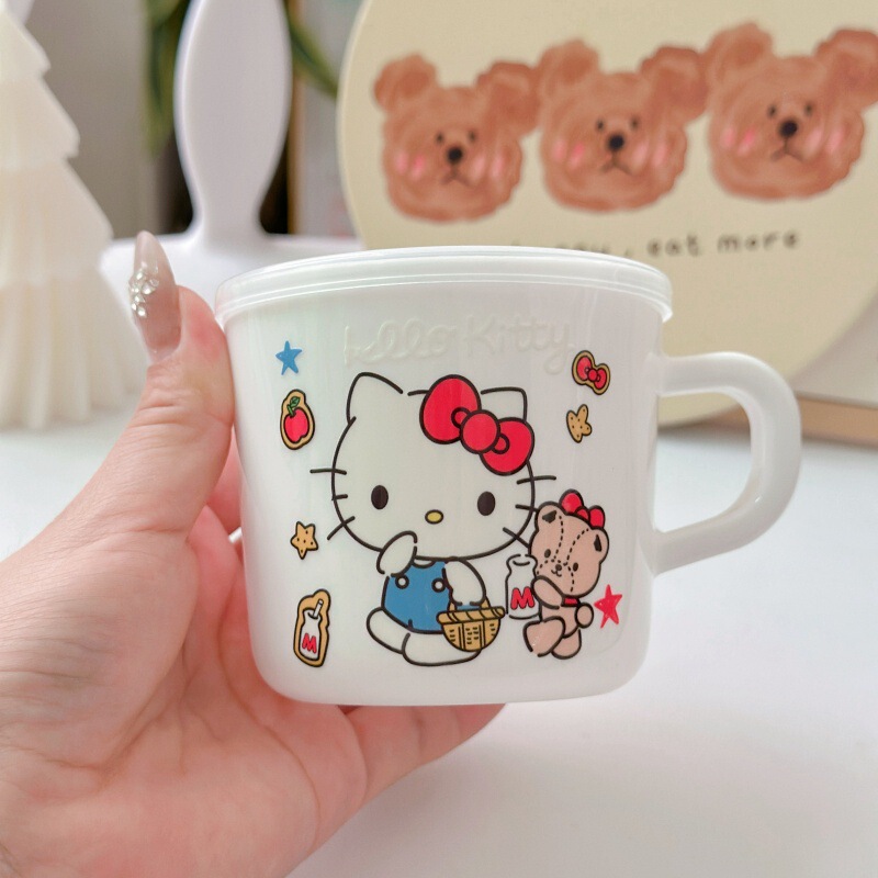 子供用ハンドルウォーターカップ幼稚園飲料水カップステッチ蓋付きマカロン漫画ミルクドリンクカップ|undefined