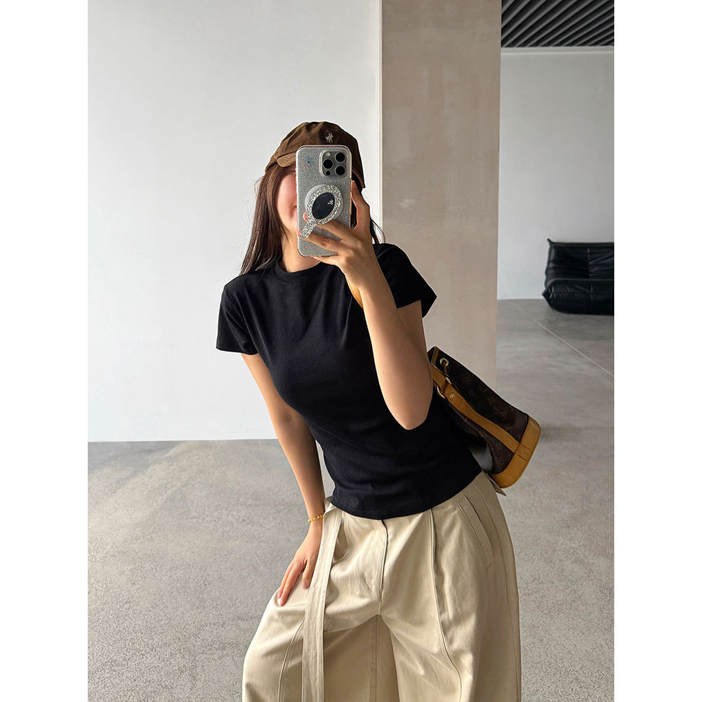 【王琪芝】棉质亲肤正肩显瘦T恤女春夏内搭宽松基础上衣短袖WQ185