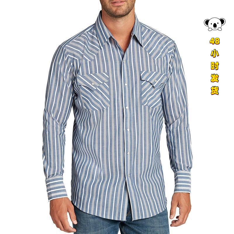 R 12169 Western Stripe Long Sleeve Shirt striped long sleeve shirt