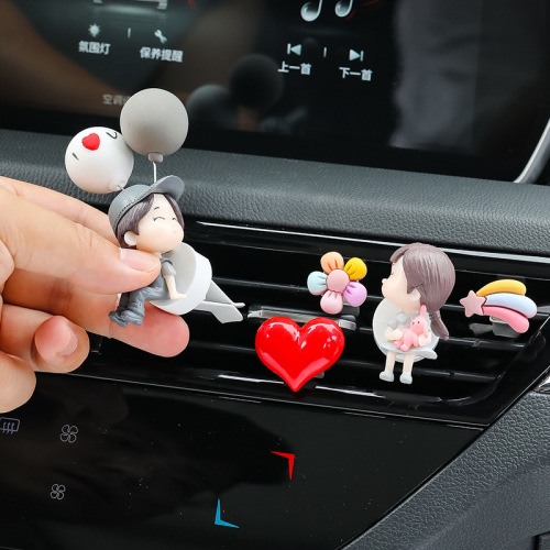 Ruijie Car Perfume Air Conditioner Air Vent Pendant Cartoon Doll Long-lasting Light Aromatherapy Creative Kissing Couple Ornament