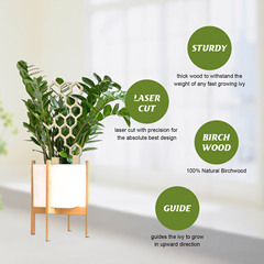 YEGBONG Garden Plant Trellis Home Wooden Geometric Shape Climbing Frame Decorative Support Flower Arrangement Stand