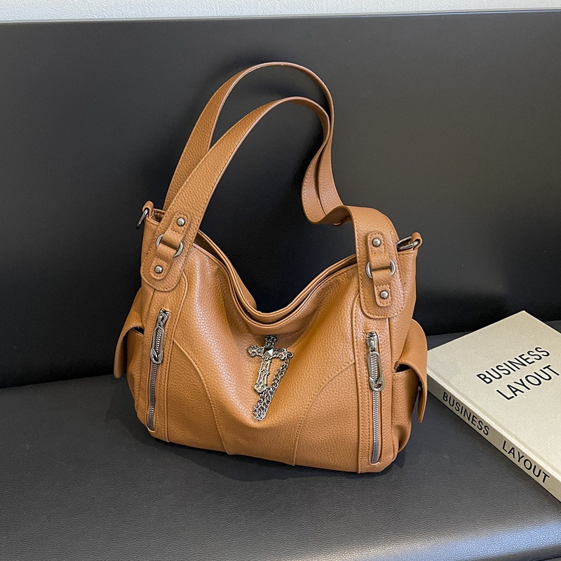 Bolso de mujer de comercio exterior transfronterizo, bolso de motocicleta, bolso cruzado europeo y americano, bolso de alta capacidad, bolso de mensajero de hombro casual retro