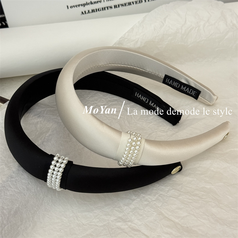 zhao lusi xu yan same style pearl headband 2024 new high-grade western style hairpin affordable luxury fashion headband hair accessories
