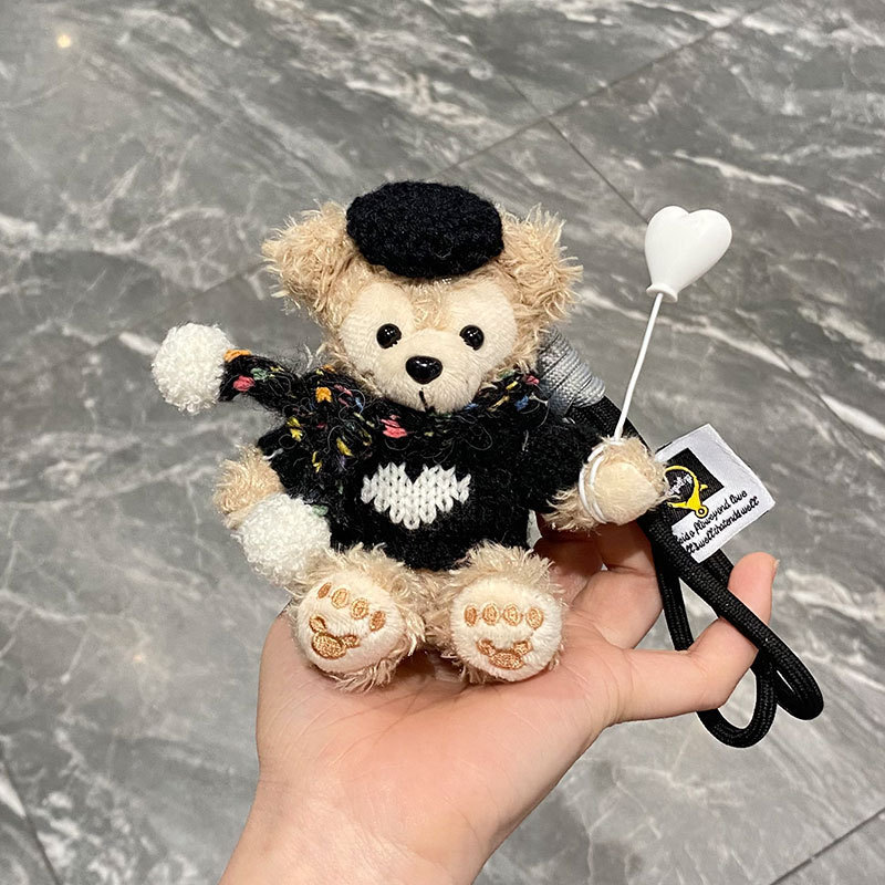 Linda muñeca de peluche Shirelimei muñeca de dibujos animados Duffy oso bolso colgante llavero de coche regalo de pareja