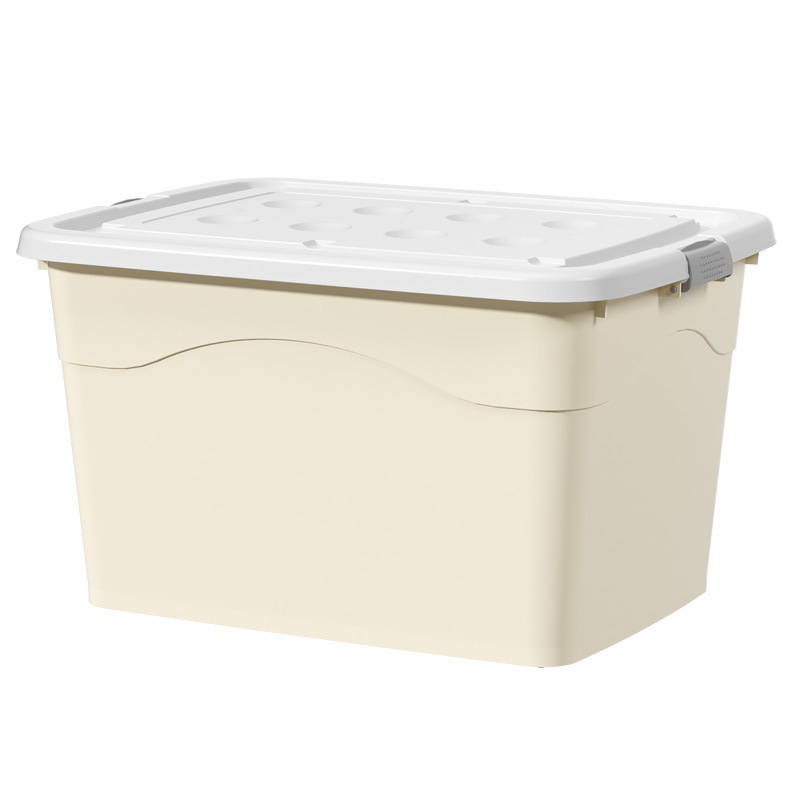 Caja de almacenamiento de capacidad doméstica caja de plástico libros ropa ropa juguetes caja de ordenamiento de almacenamiento extra grande dormitorio