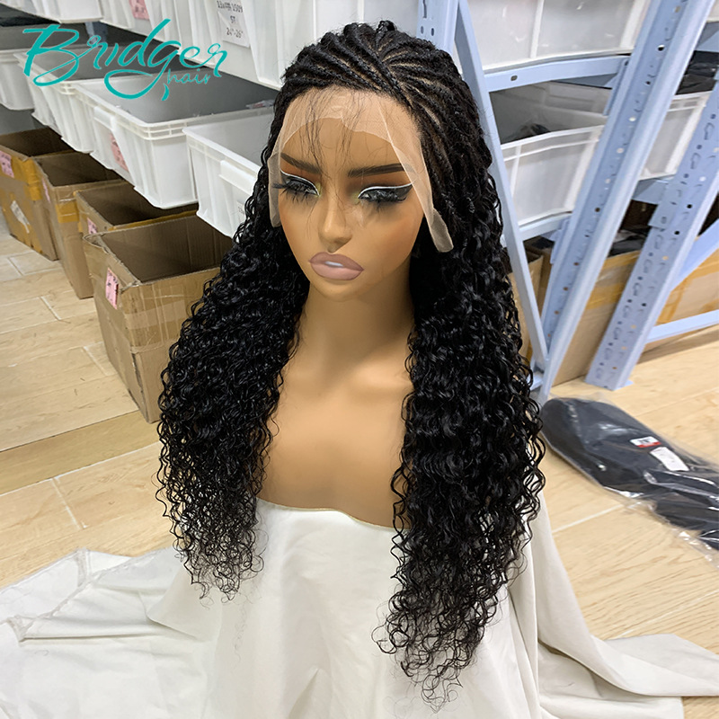 13*4full lace fronta patchwork headgear braid water human hair Wig_voghion.com