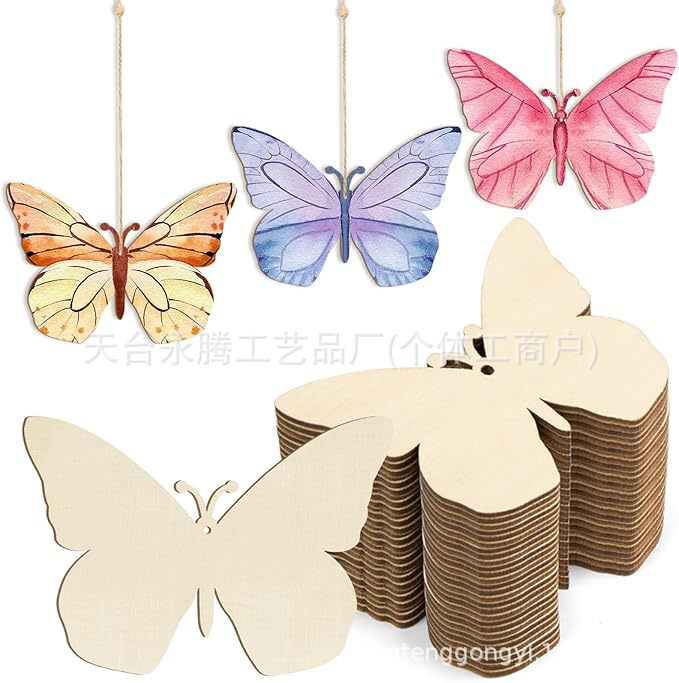 木制向日葵装饰牌花朵爱心蝴蝶蜜蜂兔子木质DIY空白未加工绘画|undefined