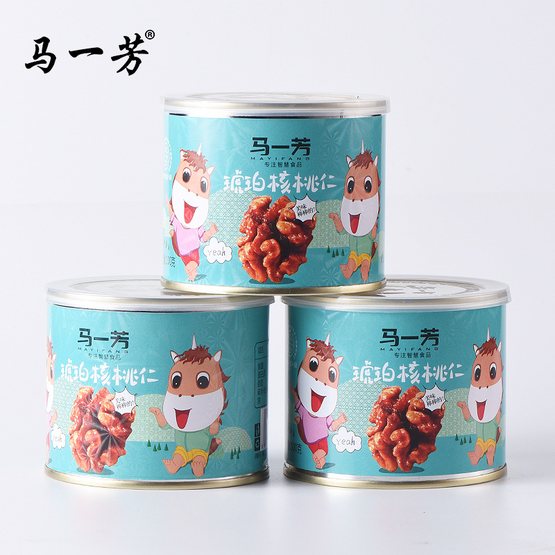 马一芳琥珀核桃仁100g罐装芝麻椒盐味厂家批发零售代发