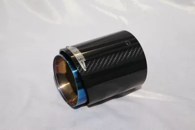 steel carbon fiber tail throat: Exhaust pipe - small-r-series-bright-surface-baked-blue