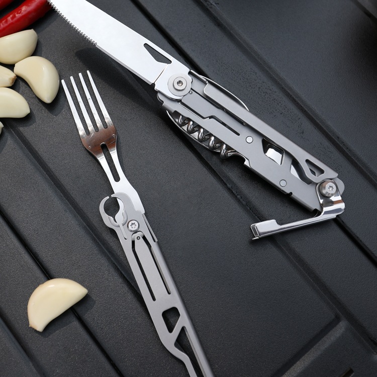 新款为之卫掠食者户外多功能组合餐具露营烧烤便携折叠餐刀叉勺开
