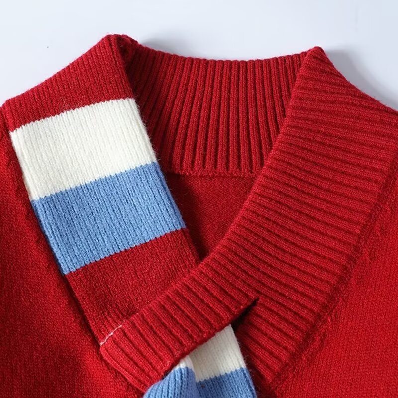 Explosiones transfronterizas de tamaño europeo de diseño de tren de rayas de tamaño grande sensación de camisa de punto suéter masculino sensación alta otoño invierno fábrica al por mayor