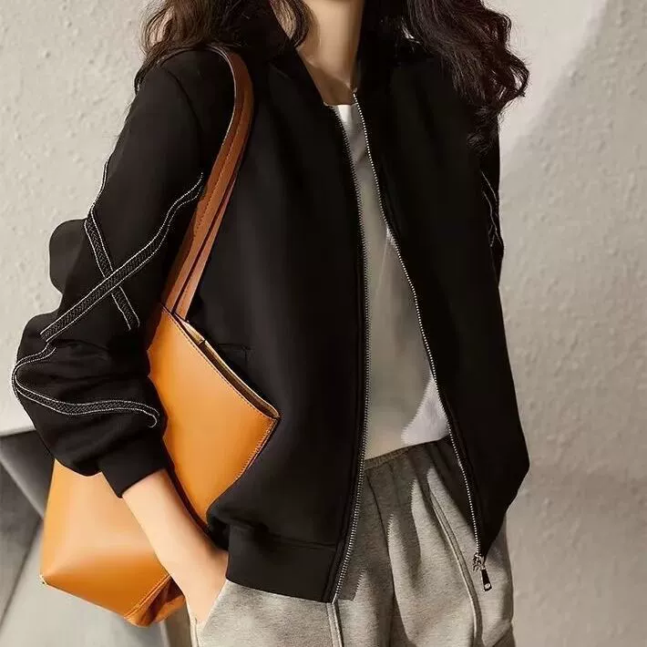 Baseball uniform, jacket, cardigan with zipper, plus size, oversize