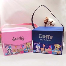 新款方形手提礼物天地盖欧式卡通宝宝套盒可爱蓝色粉色通用盒子