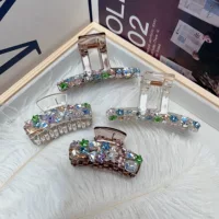Винтажная высококачественная заколка с бриллиантами 8cm года, средняя заколка для волос, легкая, роскошная, изысканная, красочная, с цирконом, высокий хвост, заколка в форме акулы