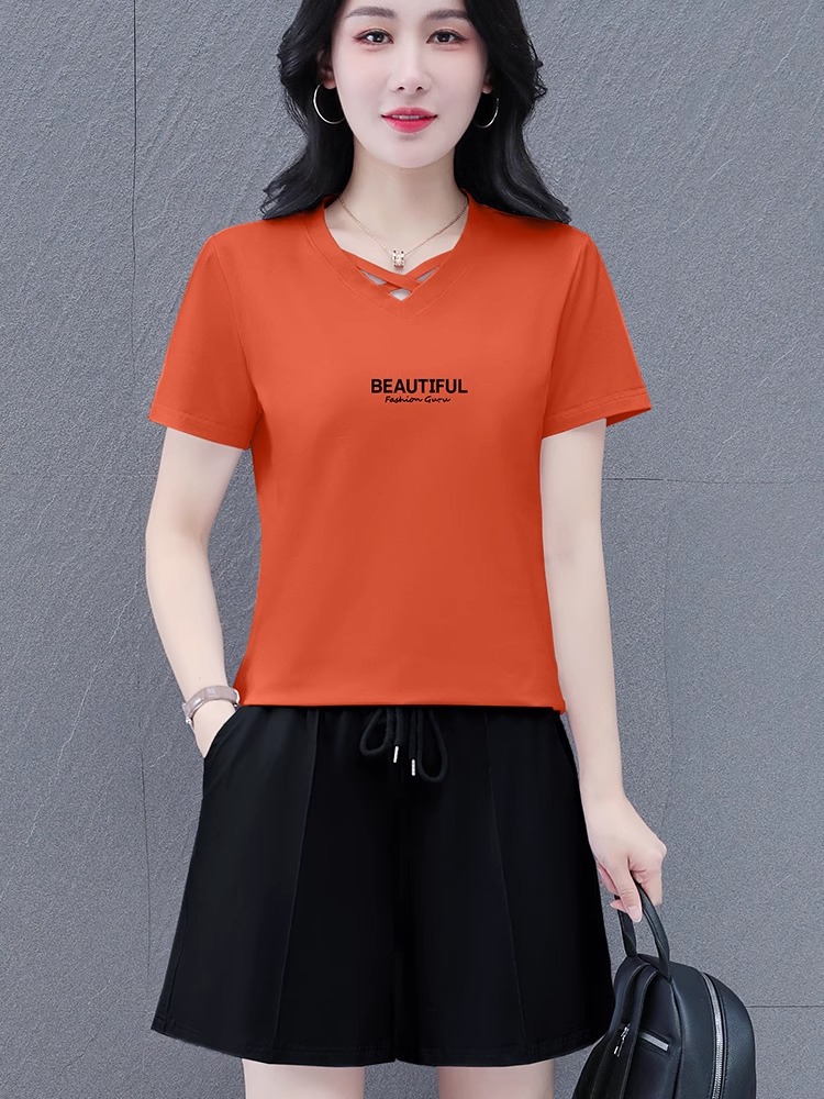 纯棉短袖短裤套装女2026新款夏季时髦洋气跑步灰色休闲运动两件套