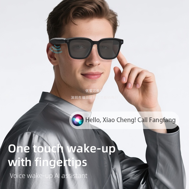 2025 nuevo V03 gafas inteligentes de píxeles 800W grabación de vídeo y fotografía de traducción de voz AI gafas de sol de grabación de audio Bluetooth