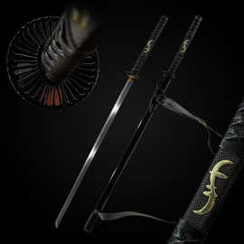 外贸批发加长120cm日本直刀忍者长刀东洋武士一体龙泉钢刀未开刃