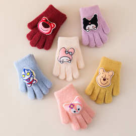 儿童手套秋冬季男童女童可爱卡通五指防寒保暖婴幼儿宝宝小孩分指