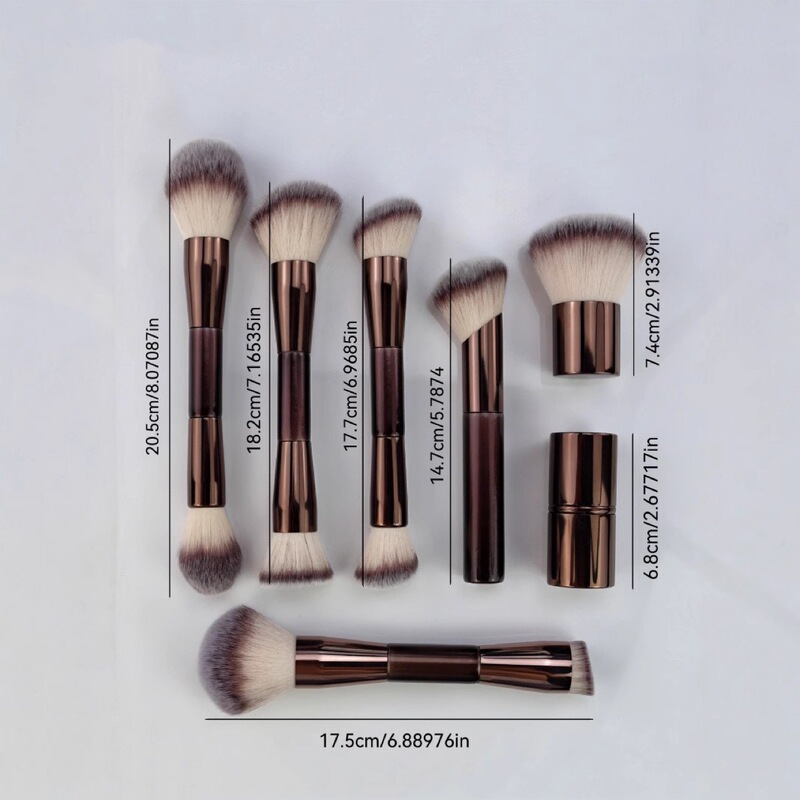 New Cross-Border 7-Piece Double-Ended Makeup Brush Set with Dual-Head Retractable Brush, Foundation, Loose Powder, and Contouring Makeup Brushes New Cross-Border 7-Piece Double-Ended Makeup Brush Set with Dual-Head Retractable Brush, Foundation, Loose Powder, and Contouring Makeup Brushes