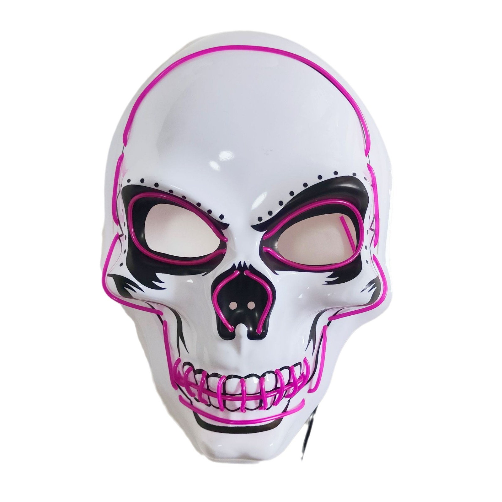 Halloween máscara de luz fría de PVC cráneo blanco máscara luminosa de fantasmas de terror