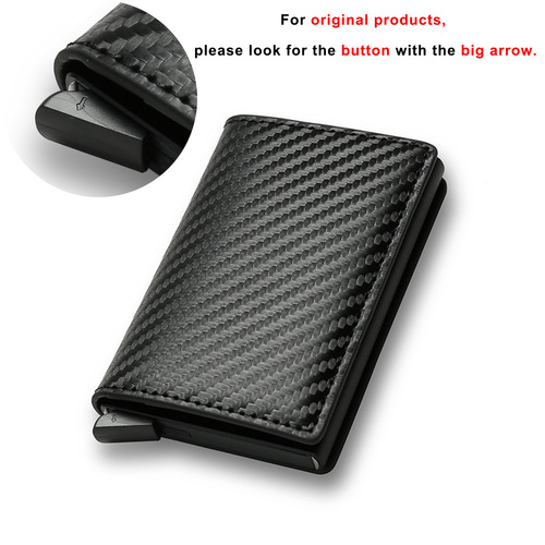 RFID Carbon Fiber Anti-Theft Card-Reading Wallet Metal Card Holder for Men, Multi-Card Slot