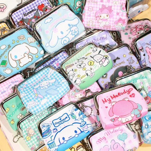 Cute PU leather mini trumpet cinnamon dog Kurome buckle coin purse headphones coins portable pendant small pendant