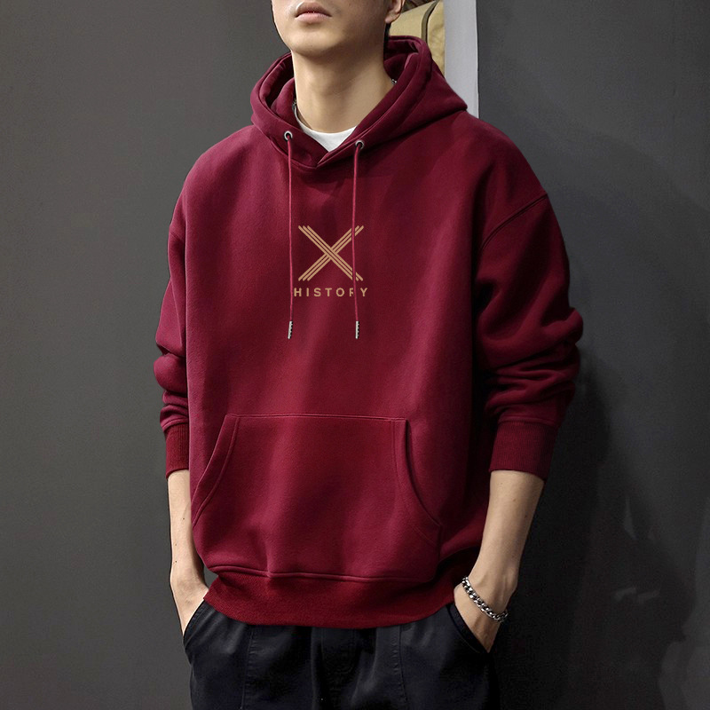 Rojo vino con sudadera con capuz Regular - 2508