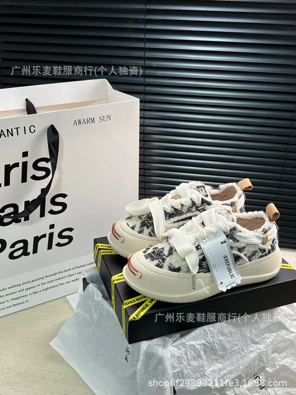 檀健次同款开口笑乞丐风帆布鞋SR~大头丑萌厚底增高7cm情侣休闲鞋|undefined