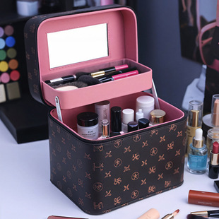 Retro Internet Celebrity ins Cosmetic Bag High Color Value Festive Accompanying Gift Suitcase Large Capacity Multifunctional Makeup Case Wholesale
