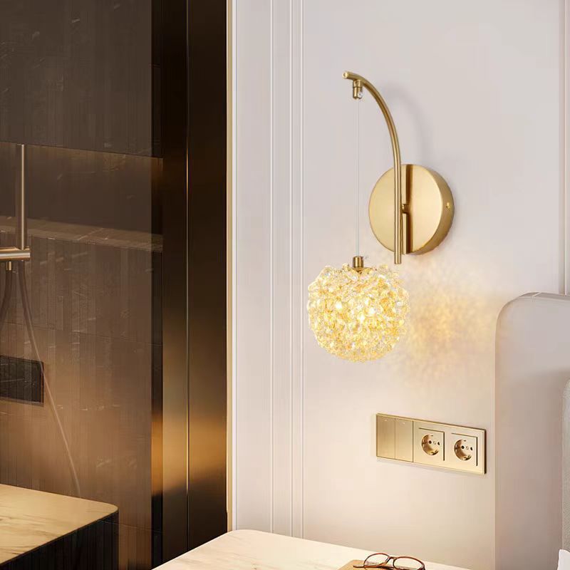 Sala de estar lámpara de cristal dormitorio lámpara de cristal Yama Villa agua lámpara de pared de luz sala de paneles rojo lámpara de pared roja pequeña Yama