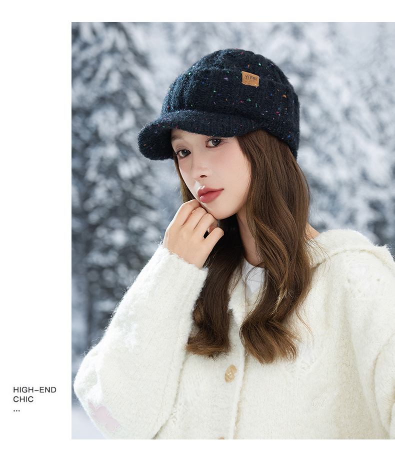 Warm Men's Sequin Duckbill Cap With Ear Protection For Winter_voghion.com