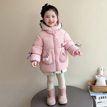 女童卡通加绒棉服冬季新款儿童洋气时髦冬装棉袄宝宝加厚棉衣外套