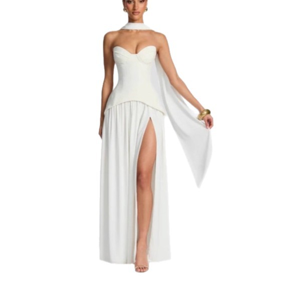 ng2510292 2025 New Cross-Border Women's Fashion Sheer Fishbone Bandeau With Waist Cinching, Backless, Ribbon, Sexy European And_ecoleips.com