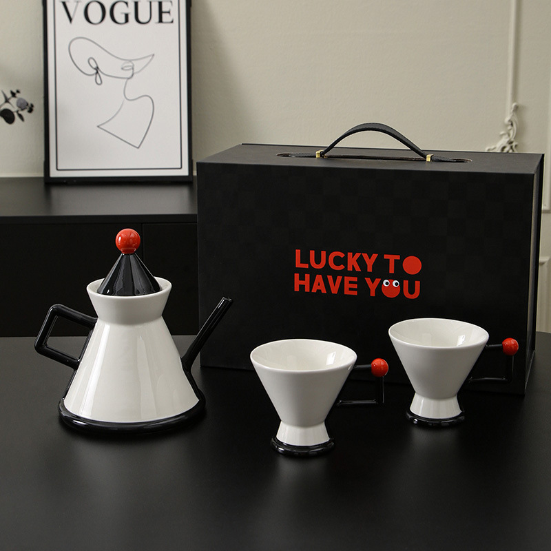 Simple Light Luxury Ceramic Teapot Tableware Gift Box suit Household High-value Coffee Pot Housewarming Cup Gift Simple Light Luxury Ceramic Teapot Tableware Gift Box suit Household High-value Coffee Pot Housewarming Cup Gift